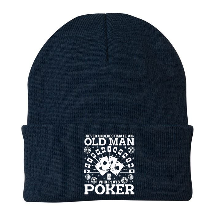 Never Underestimate An Old Man Who Plays Poker Knit Cap Winter Beanie