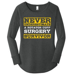 Never Underestimate A Rotator Cuff Surgery Survivor Women's Perfect Tri Tunic Long Sleeve Shirt