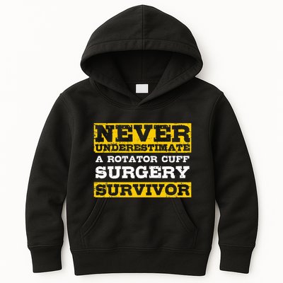 Never Underestimate A Rotator Cuff Surgery Survivor Kids Hoodie