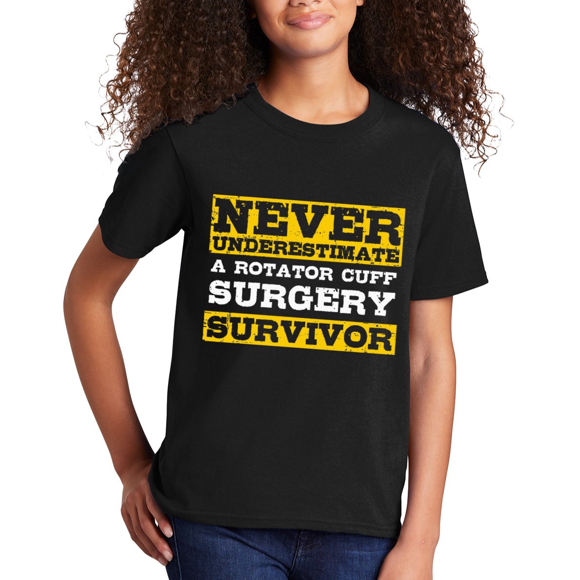 Never Underestimate A Rotator Cuff Surgery Survivor Kids T-Shirt