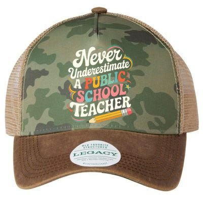 Never Underestimate A Public School Teacher Public Education Legacy Tie Dye Trucker Hat