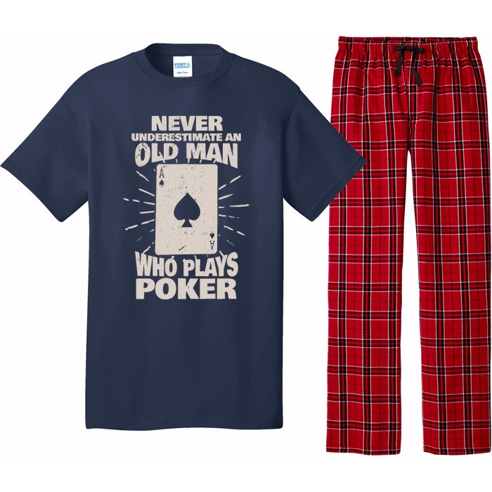 Never Underestimate An Old Man Who Plays Poker Pajama Set