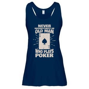 Never Underestimate An Old Man Who Plays Poker Ladies Essential Flowy Tank