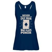 Never Underestimate An Old Man Who Plays Poker Ladies Essential Flowy Tank