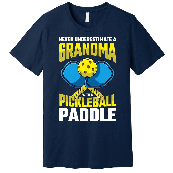 Never Underestimate A Pickleball Grandma Player Funny Cute Premium T-Shirt