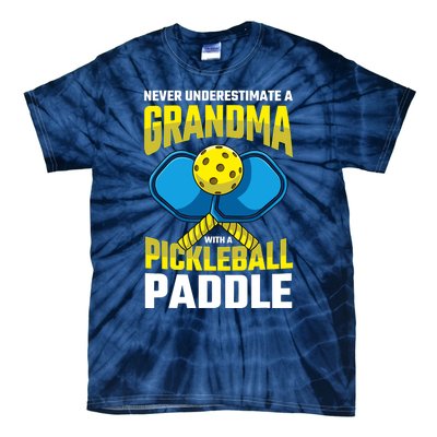 Never Underestimate A Pickleball Grandma Player Funny Cute Tie-Dye T-Shirt