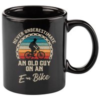 Never Underestimate An Old Guy On An E Bike Biking 11oz C Handle Ceramic Mug