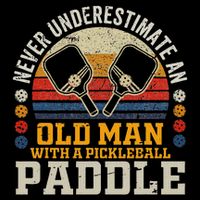 Never Underestimate An Old Man With A Pickleball Paddle Drawstring Bag