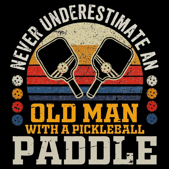 Never Underestimate An Old Man With A Pickleball Paddle Drawstring Bag
