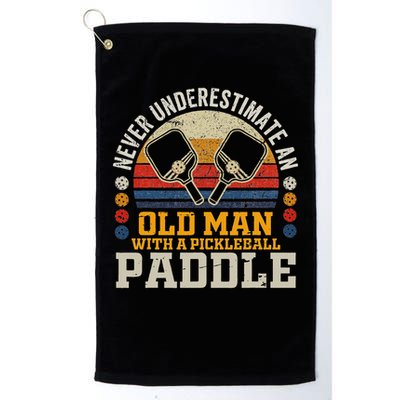 Never Underestimate An Old Man With A Pickleball Paddle Golf Towel
