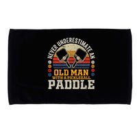 Never Underestimate An Old Man With A Pickleball Paddle Microfiber Hand Towel