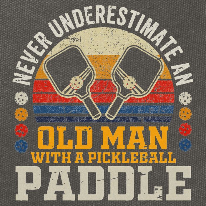 Never Underestimate An Old Man With A Pickleball Paddle Cotton Canvas Backpack