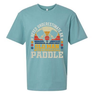 Never Underestimate An Old Man With A Pickleball Paddle Sueded Cloud Jersey T-Shirt