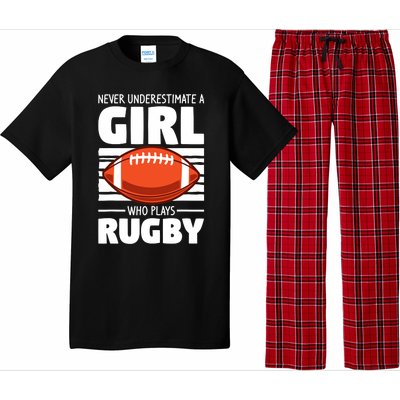 Never Underestimate A Girl Who Plays Rugby Pajama Set