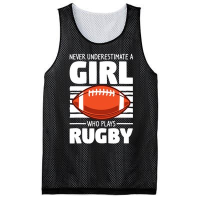 Never Underestimate A Girl Who Plays Rugby Mesh Reversible Basketball Jersey Tank