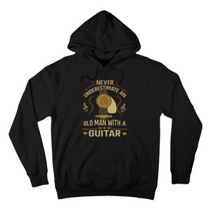 Never Underestimate An Old Man With A Guitar Acoustic Player Hoodie