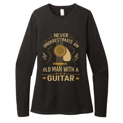 Never Underestimate An Old Man With A Guitar Acoustic Player Womens CVC Long Sleeve Shirt