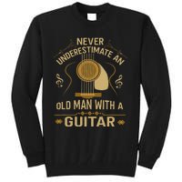 Never Underestimate An Old Man With A Guitar Acoustic Player Tall Sweatshirt