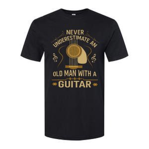 Never Underestimate An Old Man With A Guitar Acoustic Player Softstyle CVC T-Shirt