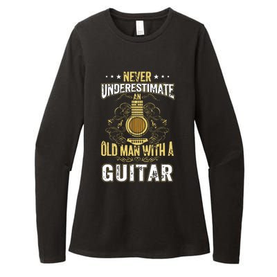 Never Underestimate An Old Man With A Guitar Acoustic Player Womens CVC Long Sleeve Shirt