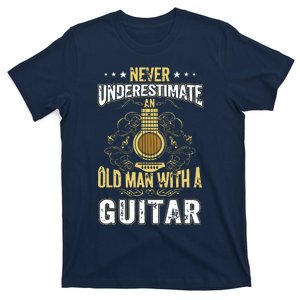 Never Underestimate An Old Man With A Guitar Acoustic Player T-Shirt