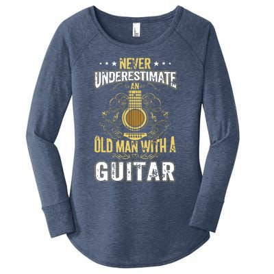 Never Underestimate An Old Man With A Guitar Acoustic Player Women's Perfect Tri Tunic Long Sleeve Shirt