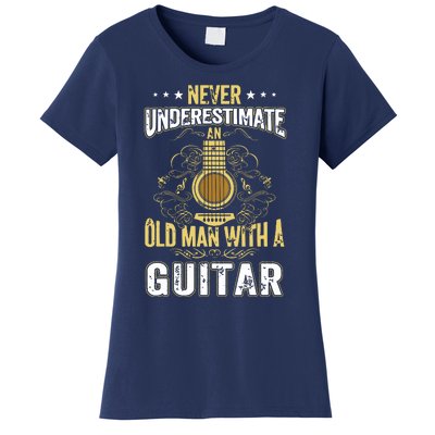 Never Underestimate An Old Man With A Guitar Acoustic Player Women's T-Shirt