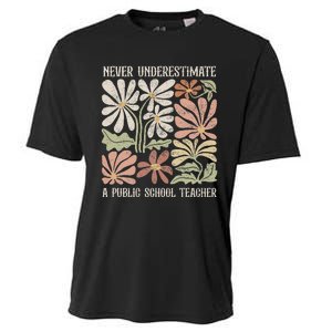 Never Underestimate A Public School Teacher Tim Walz Kamala Cooling Performance Crew T-Shirt