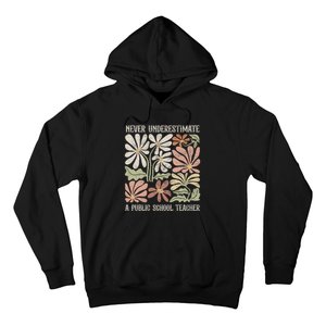 Never Underestimate A Public School Teacher Tim Walz Kamala Hoodie