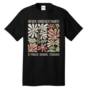 Never Underestimate A Public School Teacher Tim Walz Kamala Tall T-Shirt