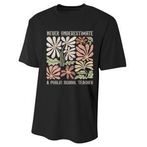 Never Underestimate A Public School Teacher Tim Walz Kamala Performance Sprint T-Shirt