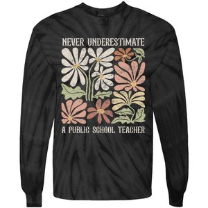 Never Underestimate A Public School Teacher Tim Walz Kamala Tie-Dye Long Sleeve Shirt