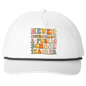 Never Underestimate A Public School Teacher Cute Gift Snapback Five-Panel Rope Hat