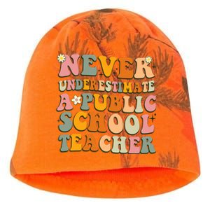 Never Underestimate A Public School Teacher Cute Gift Kati - Camo Knit Beanie