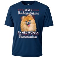Never Underestimate An Old Woman With Pomeranian Cooling Performance Crew T-Shirt