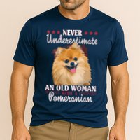 Never Underestimate An Old Woman With Pomeranian Cooling Performance Crew T-Shirt