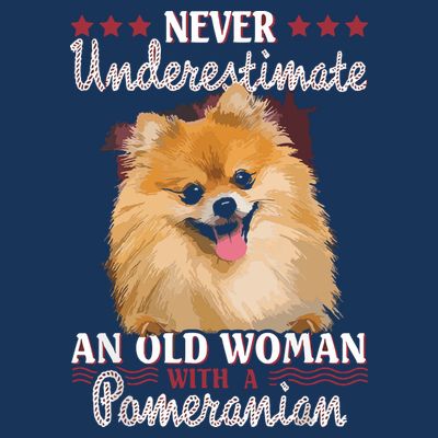 Never Underestimate An Old Woman With Pomeranian T-Shirt