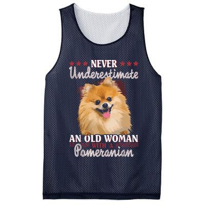 Never Underestimate An Old Woman With Pomeranian Mesh Reversible Basketball Jersey Tank