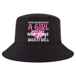 Never Underestimate A Girl Who Plays Basketball Girl Power Cool Comfort Performance Bucket Hat