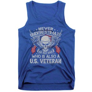 Never Underestimate An Old Who Is Also A U S Veteran Gift Tank Top