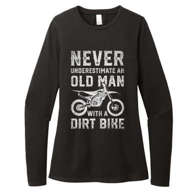 Never Underestimate An Old Man With A Dirt Bike Father's Day Womens CVC Long Sleeve Shirt