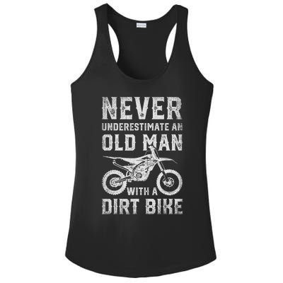 Never Underestimate An Old Man With A Dirt Bike Father's Day Ladies PosiCharge Competitor Racerback Tank