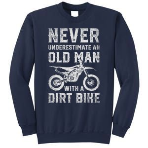 Never Underestimate An Old Man With A Dirt Bike Father's Day Sweatshirt