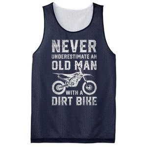 Never Underestimate An Old Man With A Dirt Bike Father's Day Mesh Reversible Basketball Jersey Tank