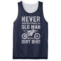 Never Underestimate An Old Man With A Dirt Bike Father's Day Mesh Reversible Basketball Jersey Tank