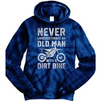 Never Underestimate An Old Man With A Dirt Bike Father's Day Tie Dye Hoodie