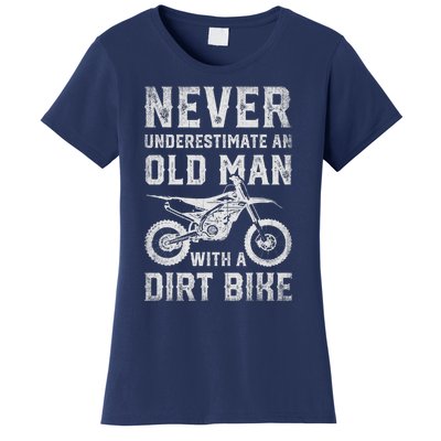 Never Underestimate An Old Man With A Dirt Bike Father's Day Women's T-Shirt