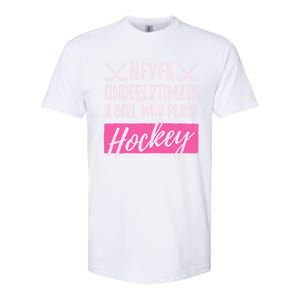 Never Underestimate A Who Plays Ice Hockey Hockey Gift Softstyle CVC T-Shirt