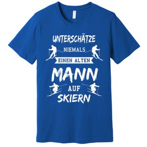 Never Underestimate An Old On Ski Apres Skis Gift Premium T-Shirt