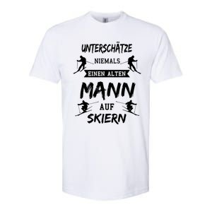 Never Underestimate An Old On Ski Apres Skis Gift Softstyle CVC T-Shirt